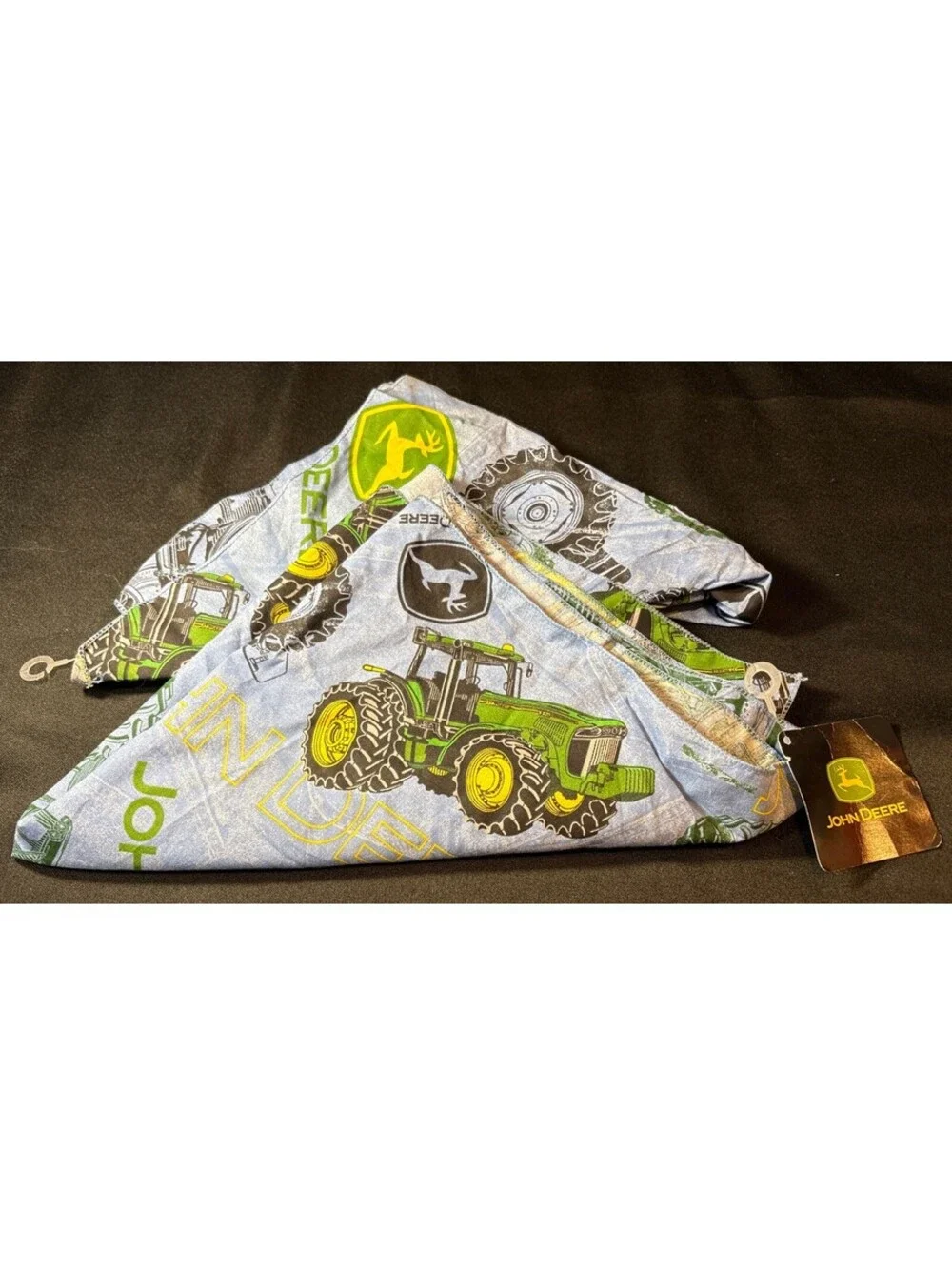 Lot 2 NEW NOS Vintage John Deere Bandana Handkerchief Denim Color USA 21” X 21”